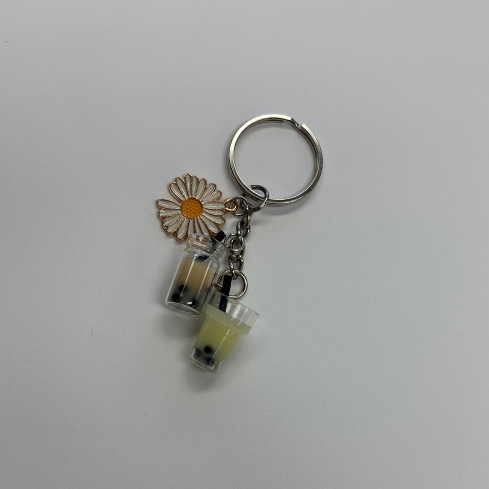 Daisy and Bubble Tea Keychain